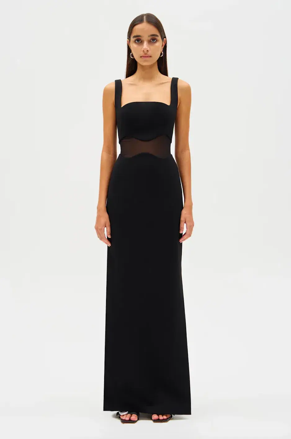 MISHA Damita Bonded Crepe Maxi Dress Black Size 10/M - Image 3