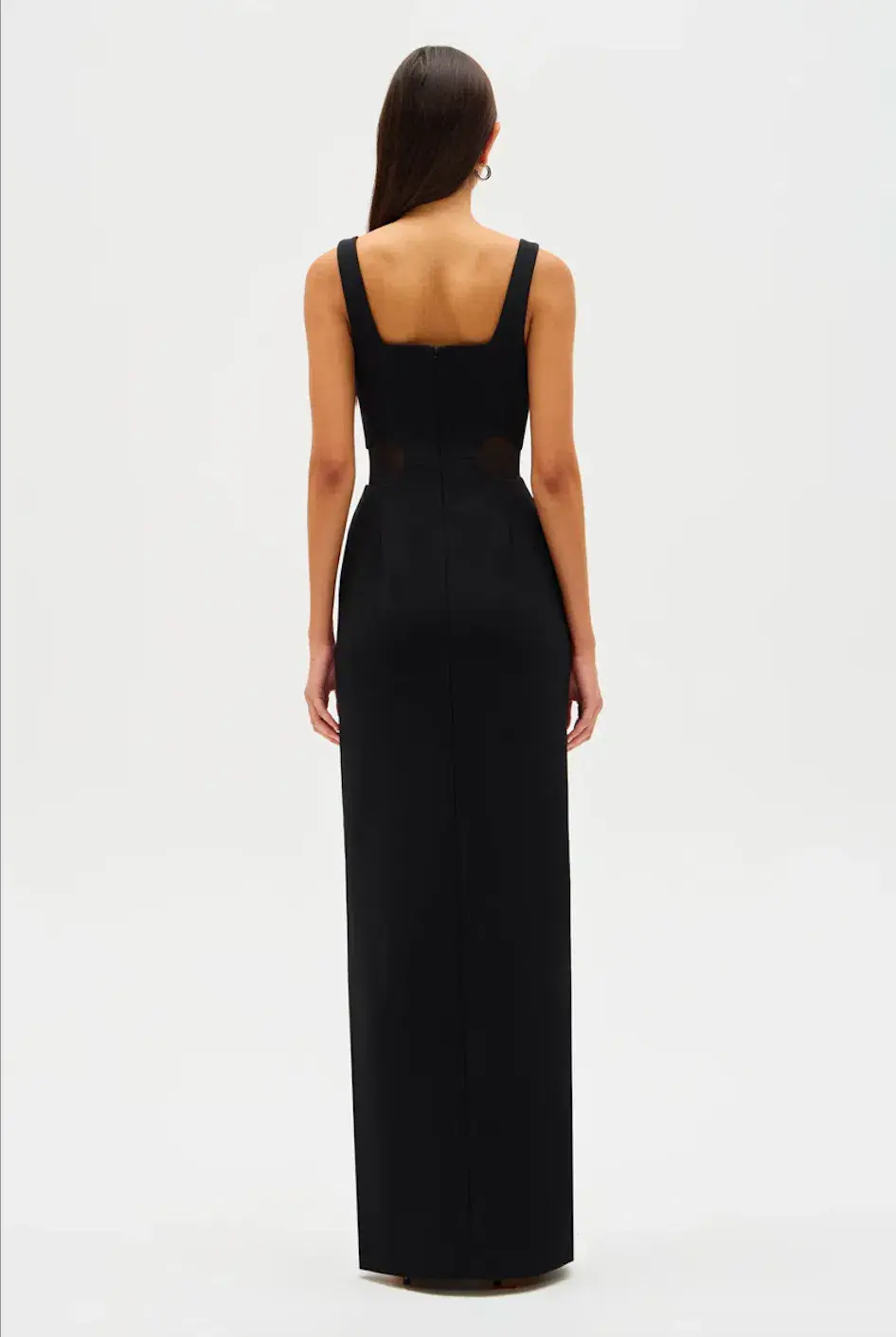 MISHA Damita Bonded Crepe Maxi Dress Black Size 10/M - Image 5