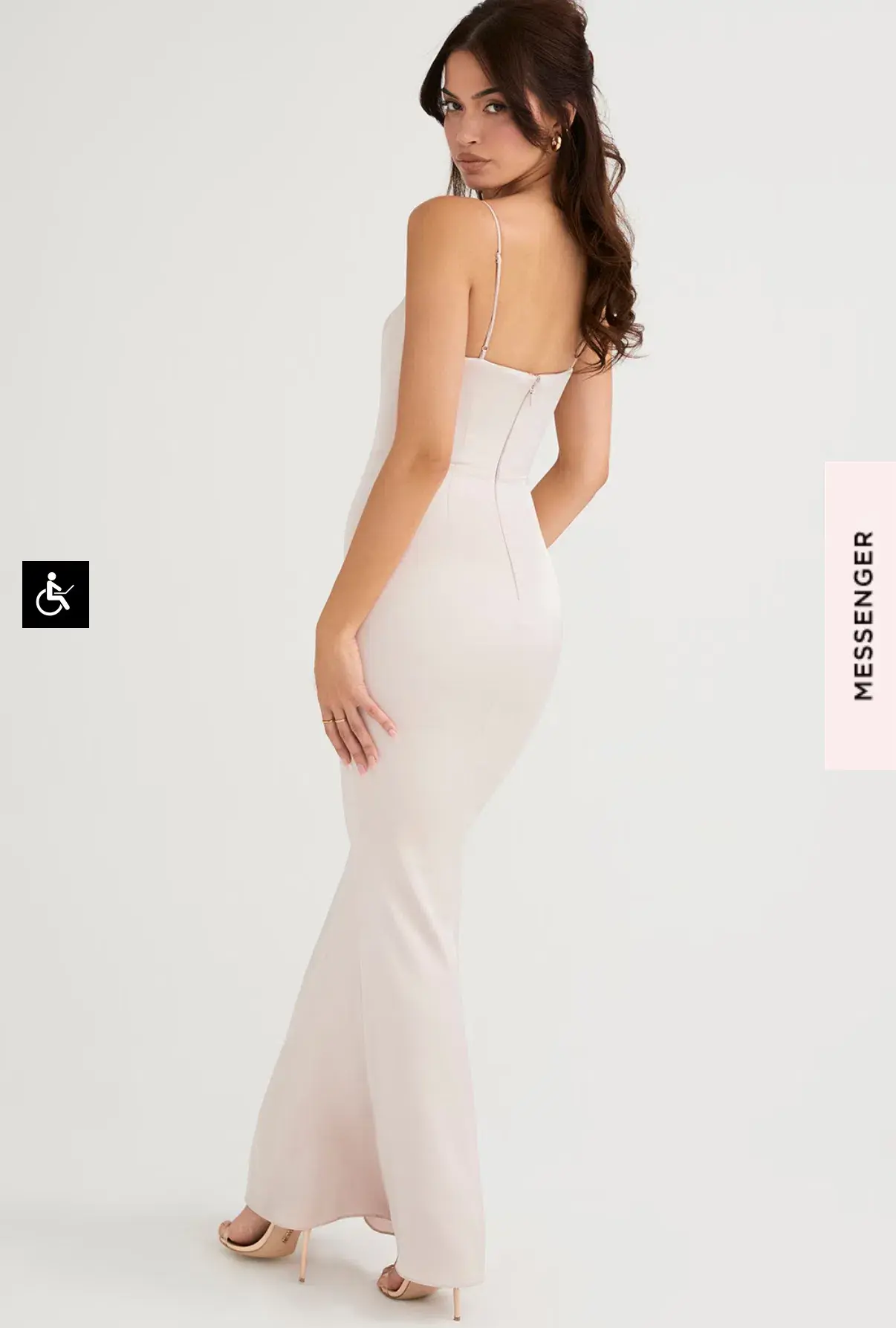 House of CB Olivette CRYSTAL SATIN CORSET MAXI DRESS Size M - Image 3