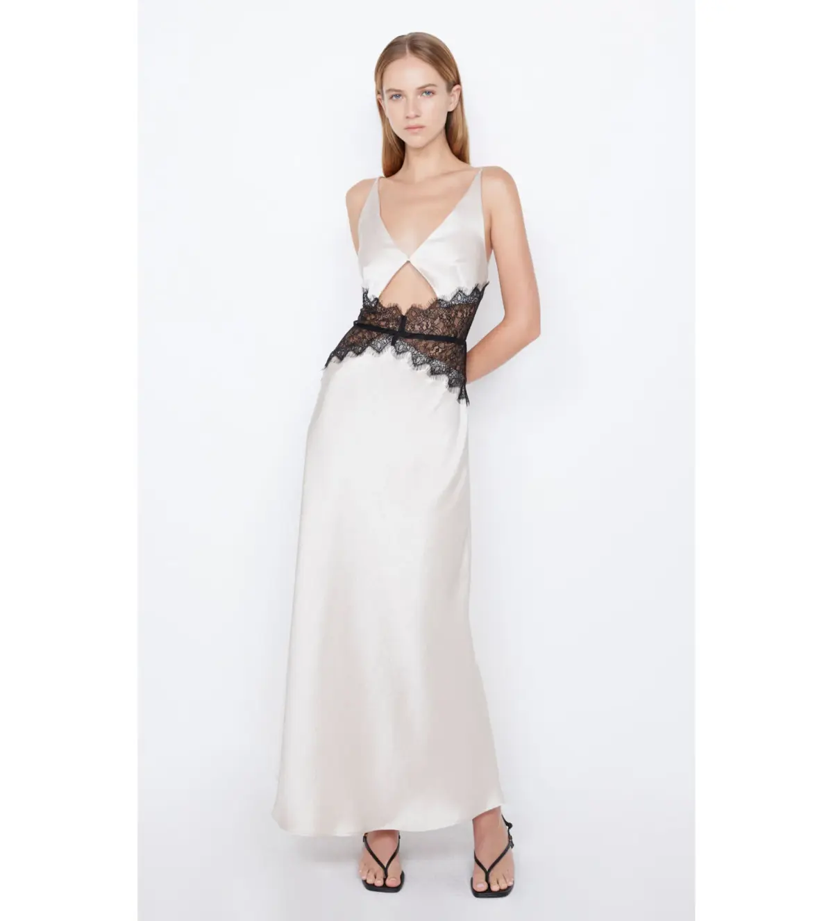 Bec & Bridge Camille Maxi Dress Sand/Black Size 10 - Image 1
