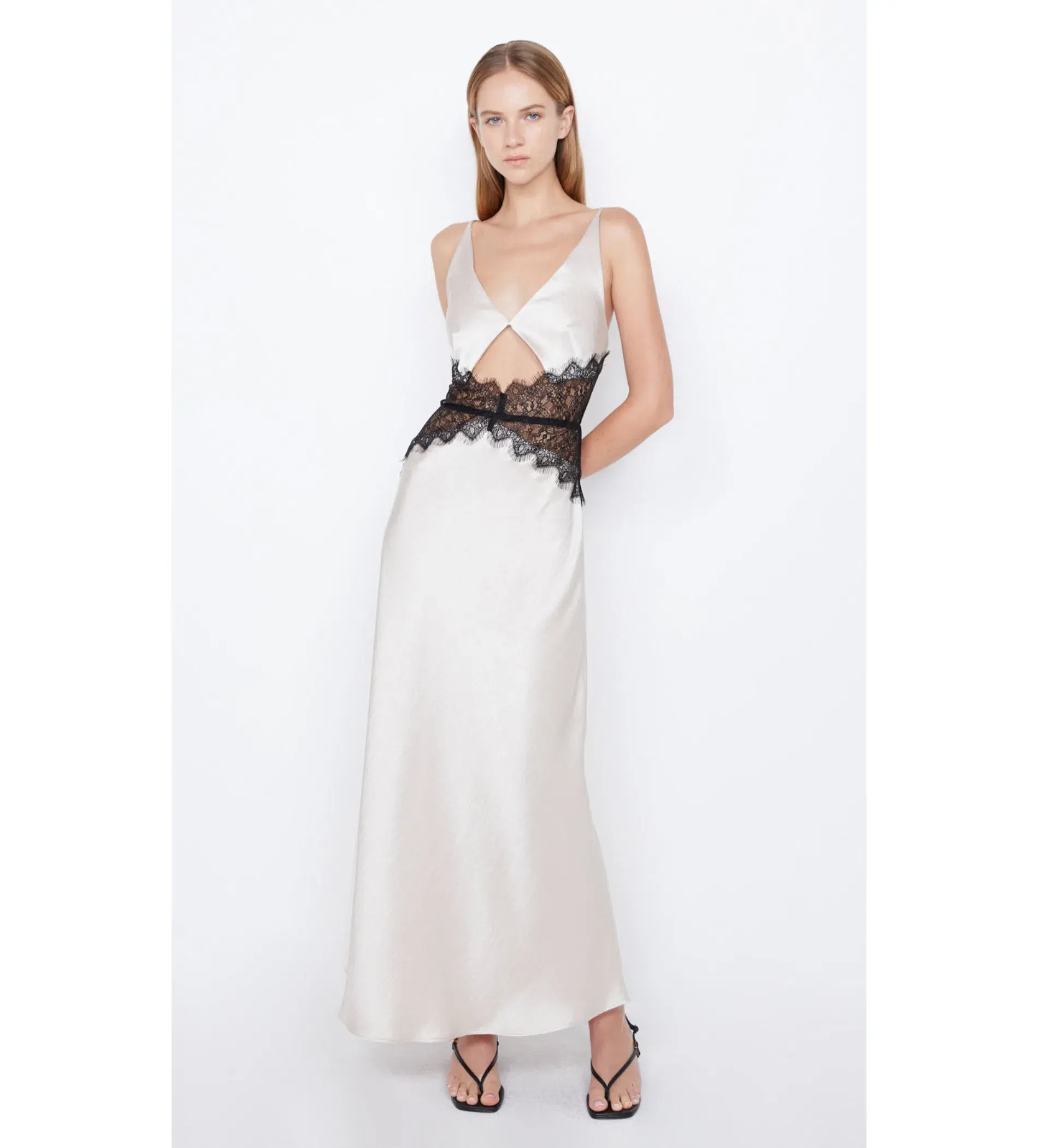Bec & Bridge Camille Maxi Dress Sand/Black Size 10 - Image 1