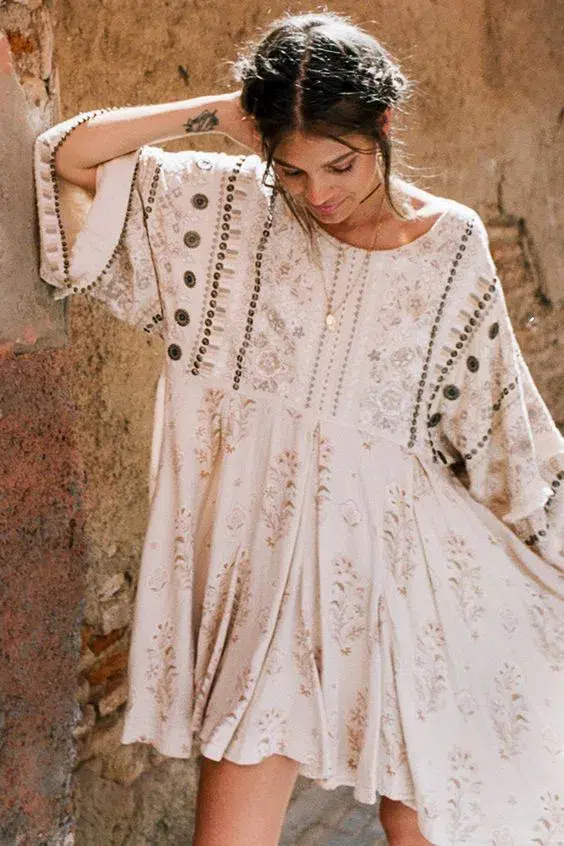 Spell Arabian Jewel Dress Cream Size 8 - Image 4