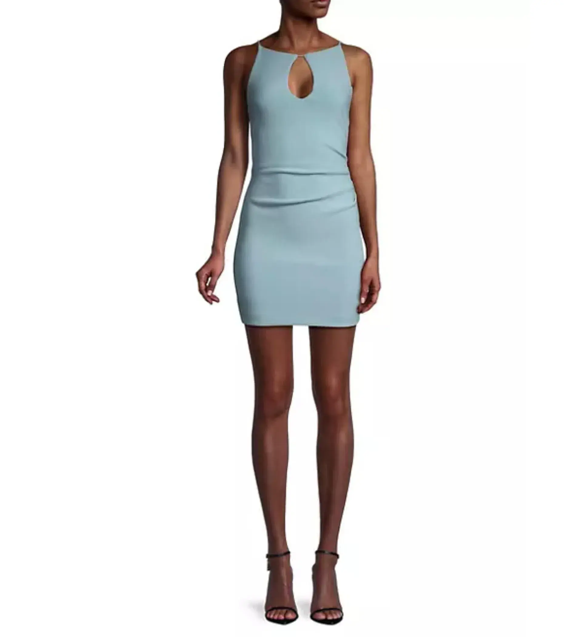 Bec & Bridge Elvie Key Hole Mini Dress In Dolphin Blue Size 10 - Image 2