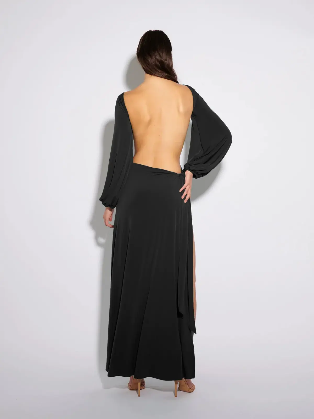 Effie Kats Gisele Gown Maxi Dress in Black Size 6  - Image 2
