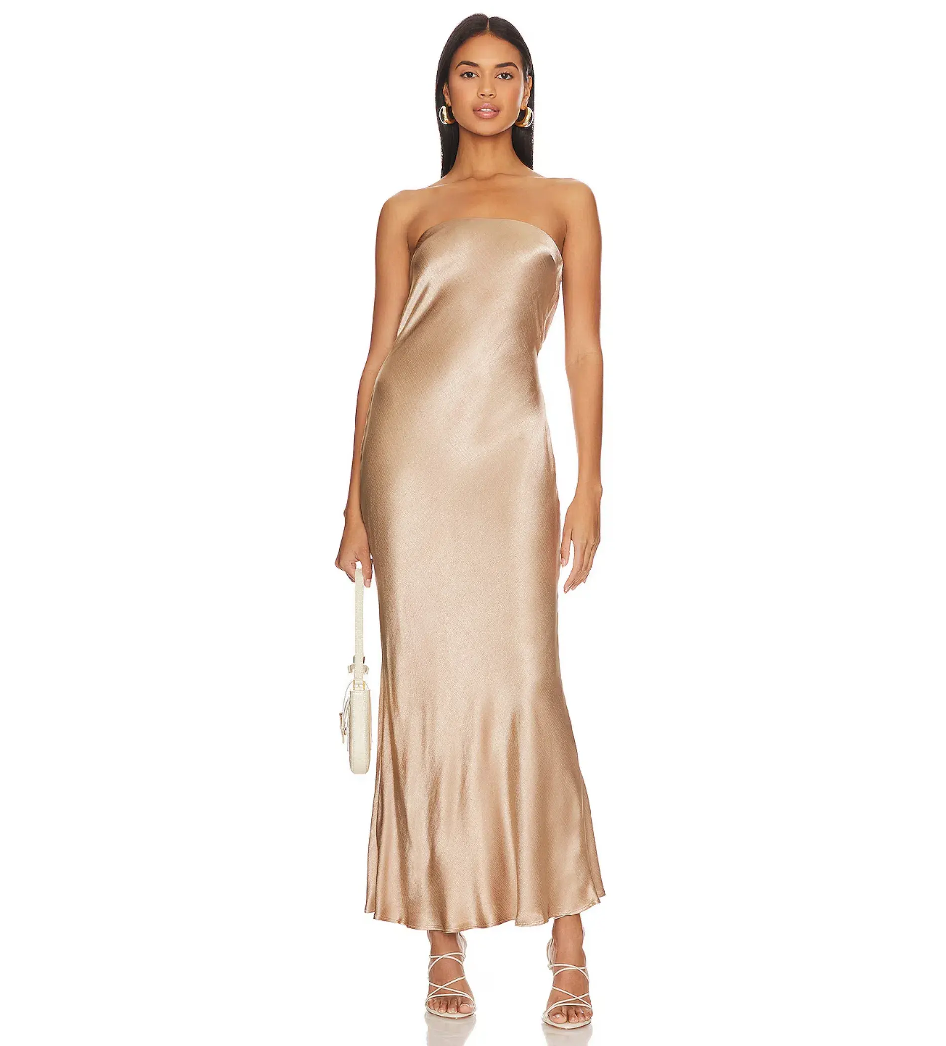 Bec & Bridge Moon Dance Strapless Maxi Dress Gold Size 12 - Image 1