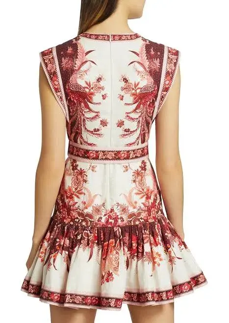 Zimmermann Wavelength Mini Dress Print Size 0/Au 6 - Image 2