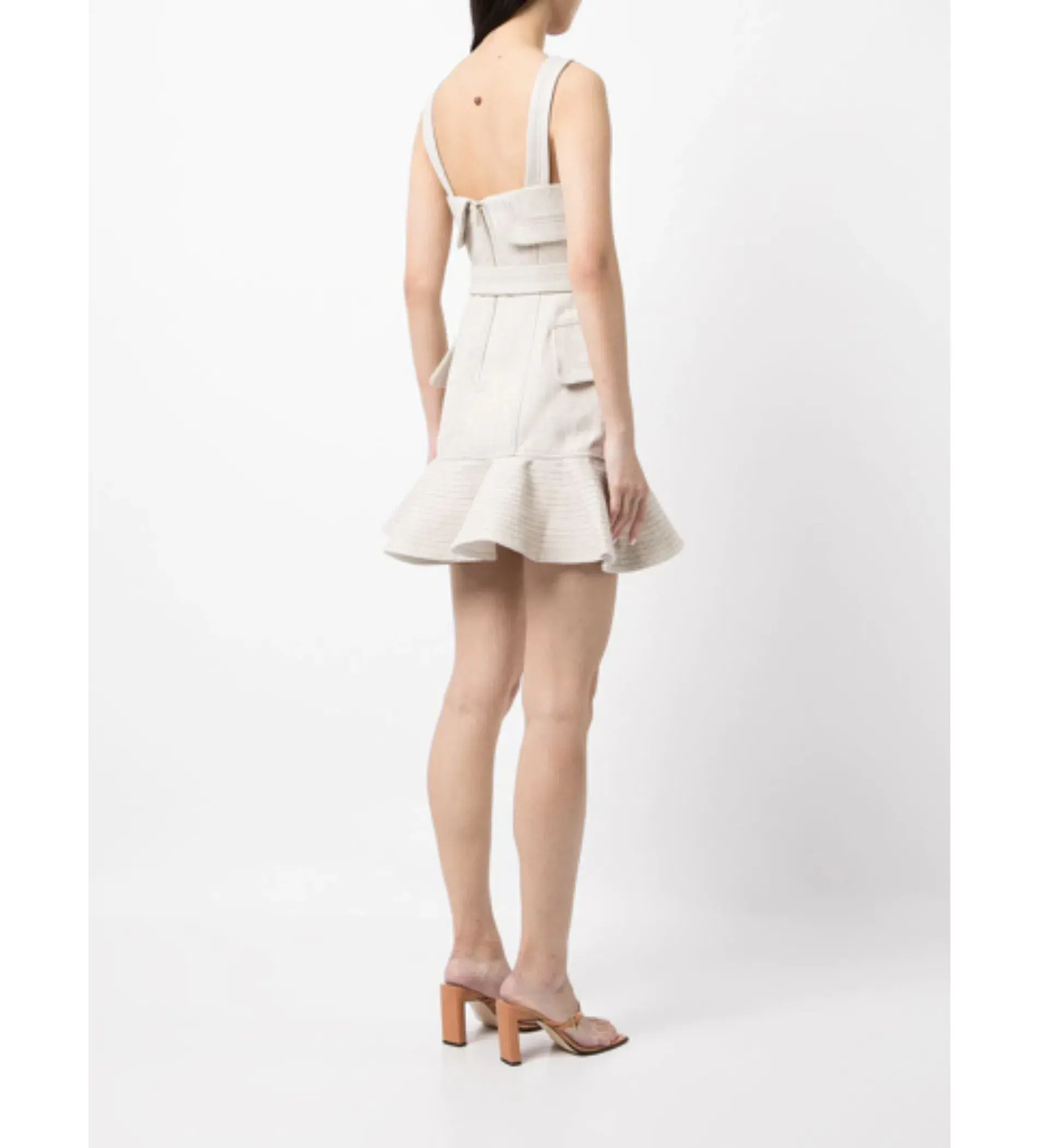 Acler Manning Biscuit Mini Dress Neutrals Size XS/Au 6  - Image 2