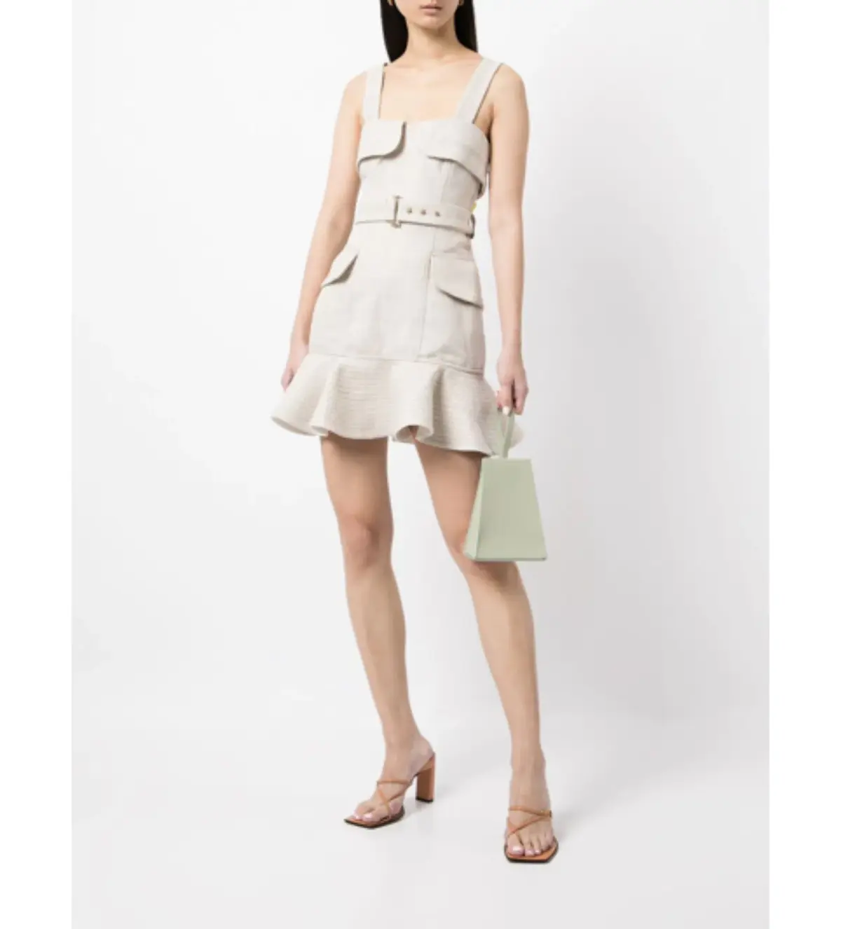 Acler Manning Biscuit Mini Dress Neutrals Size XS/Au 6  - Image 1