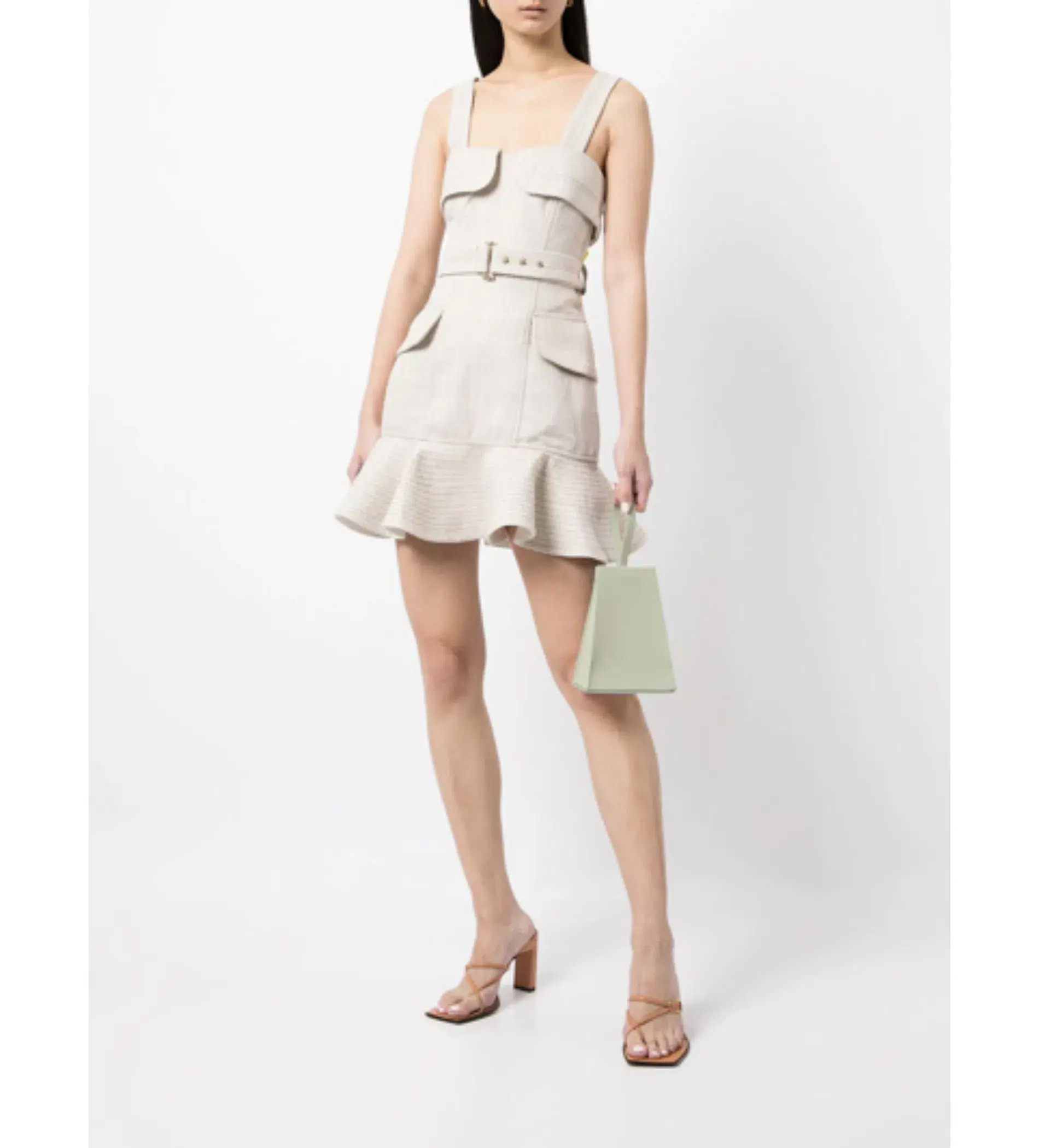 Acler Manning Biscuit Mini Dress Neutrals Size XS/Au 6  - Image 1
