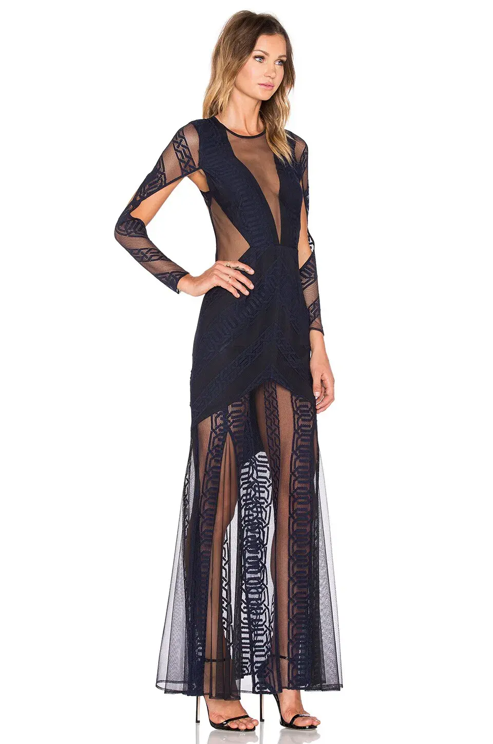 Shona Joy Ambrosia Backless Long Dress Navy Black One Size  for rent on The Volte - main image