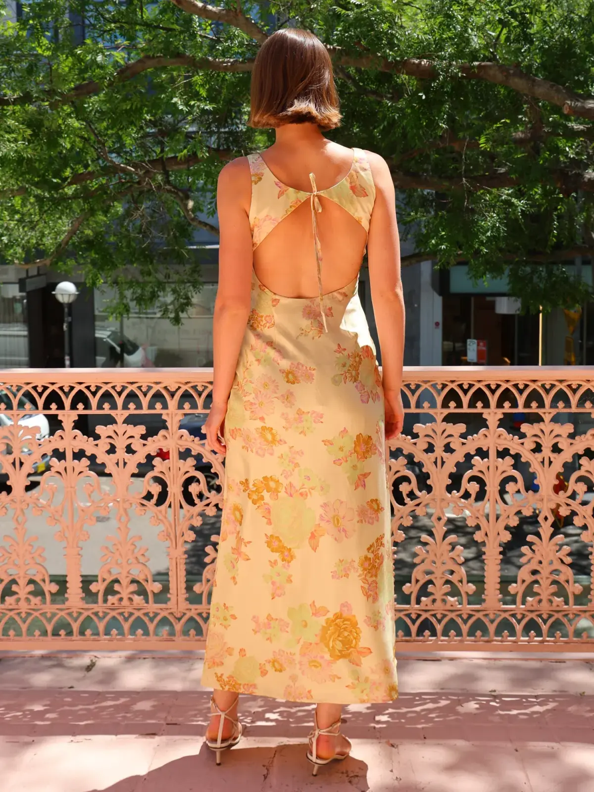 Ownley Andrea Midi Dress Citrus Floral Size 14 - Image 4