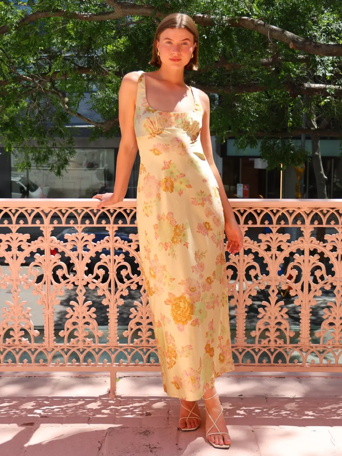 Ownley Andrea Midi Dress Citrus Floral Size 14 - Image 1