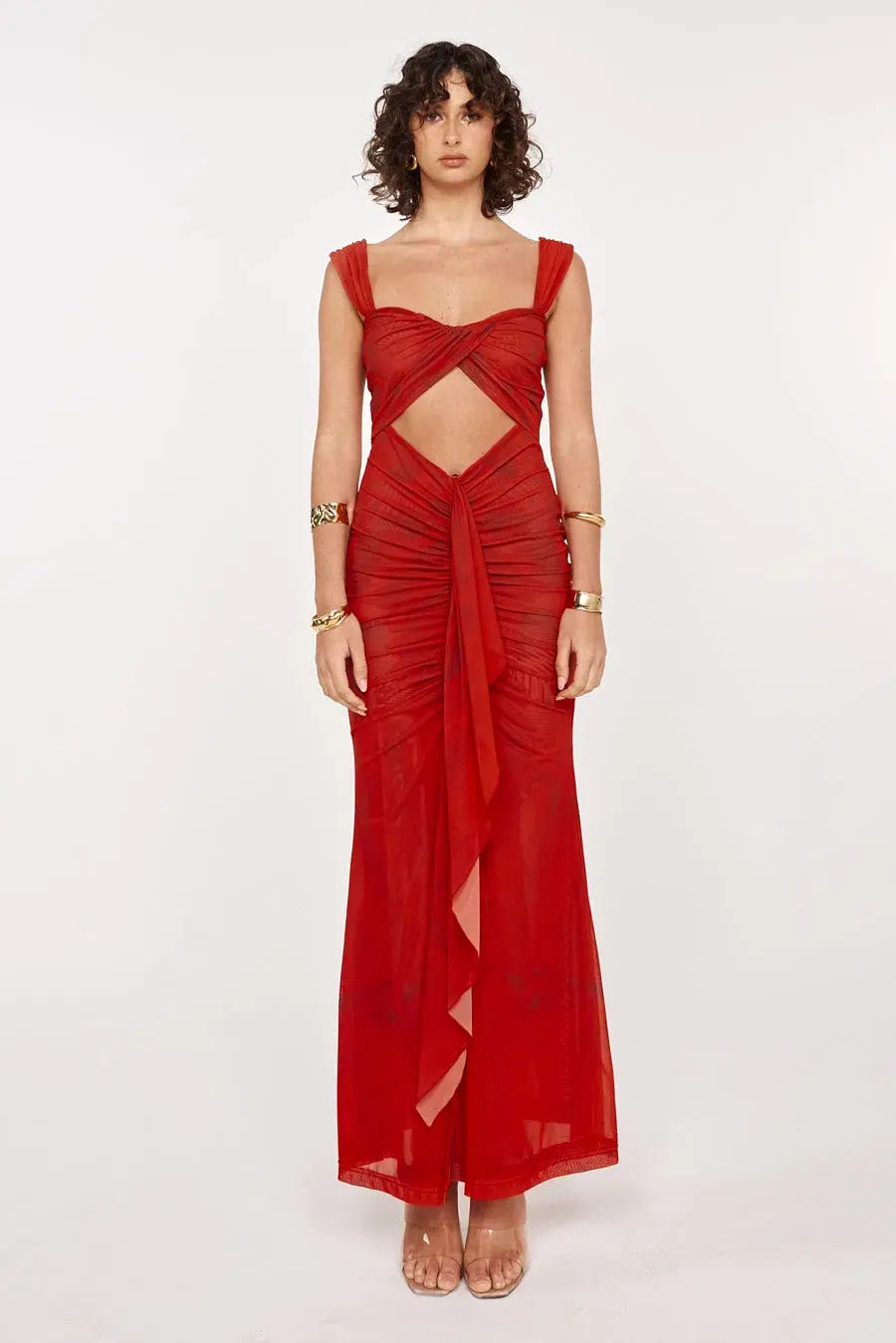 She is OLLÁ Imogen Maxi in Cherry Red Size 8 - Image 1
