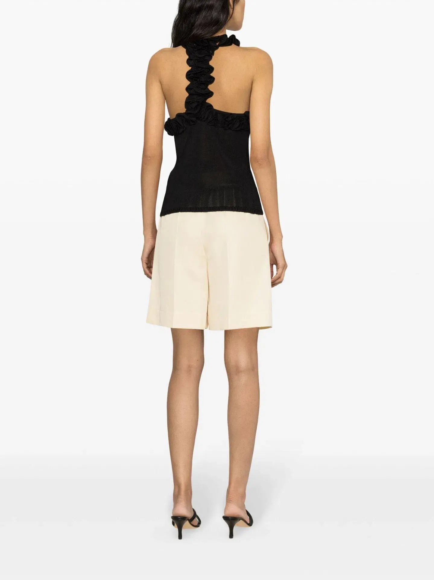 Zimmermann Matchmaker Ruffled Tank Top Knit Black Size 0 / AU 8 - Image 4