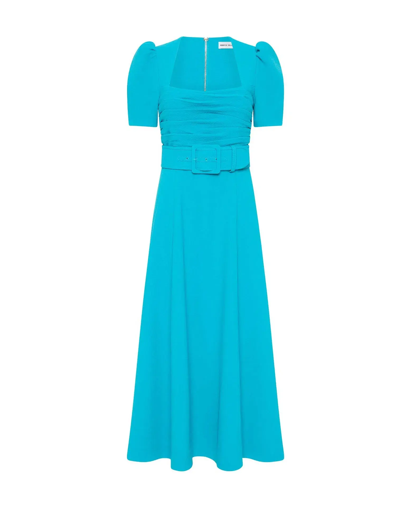 Rebecca Vallance Ella Short Sleeve Midi Dress Blue Size AU 10 - Image 4