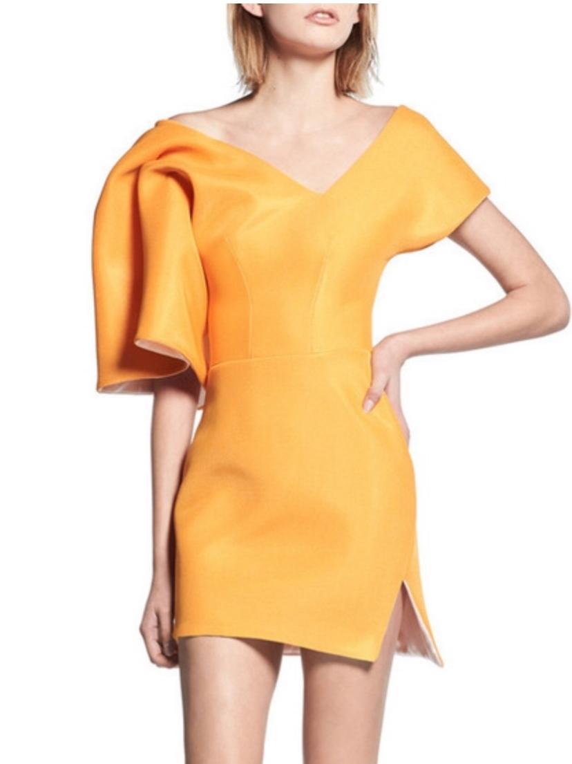 Toni Maticevski Peacock Cocktail Mini Dress Sunset Yellow Size 10 - Image 2