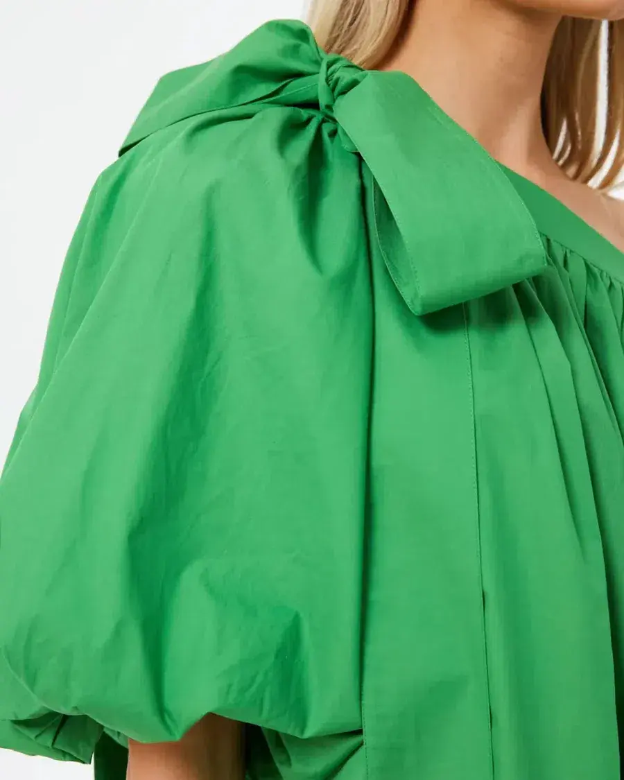 Oroton One Shoulder Mini Dress Meadow Green Size 10 - Image 4