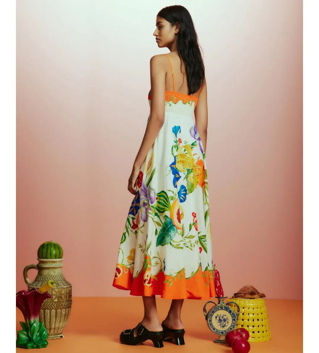 Alemais Flores Midi Sundress Print Size AU 10 for rent on The Volte - main image