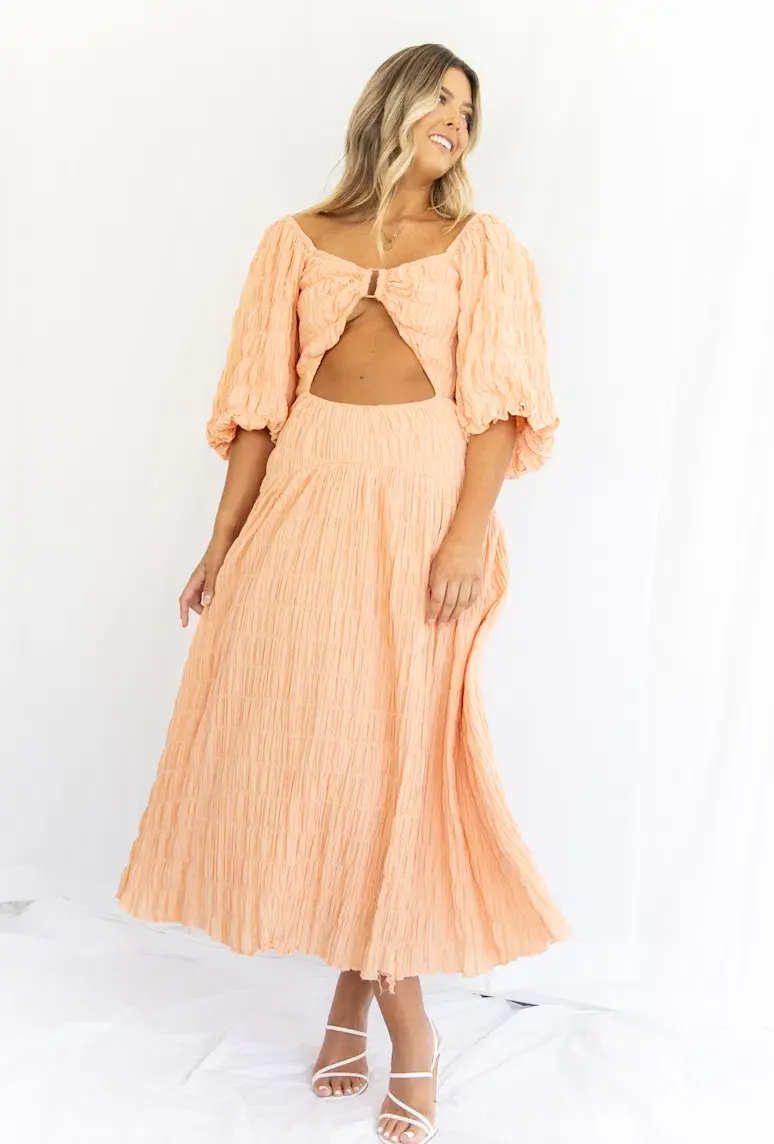 Sovere Mercy Reversible Midi Dress Orange Size 12 - Image 2