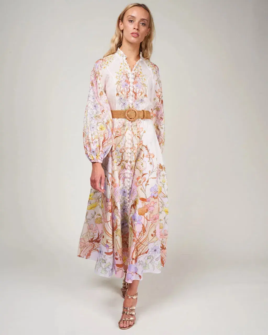 Zimmermann Jeannie Billow Long Dress Floral Swirl Size 1 / AU 10 - Image 1
