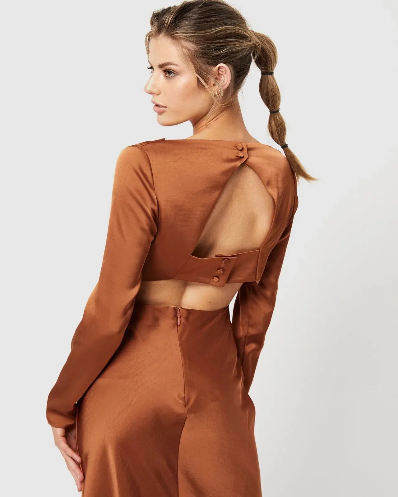 Mossman Pure Imagination Midi Dress Brown Size 10 - Image 3