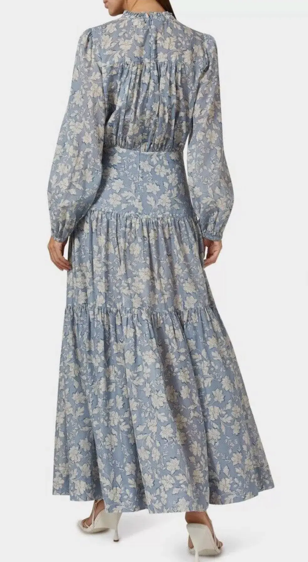 Bec & Bridge Floral Skies Full Bell Sleeve Maxi Dress Blue Size 8 - Image 4