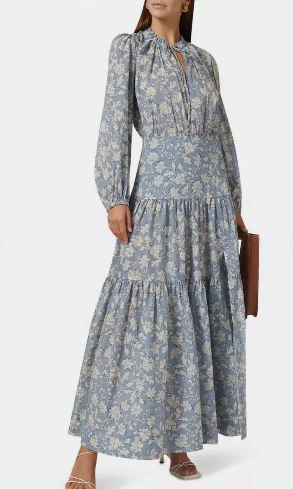 Bec & Bridge Floral Skies Full Bell Sleeve Maxi Dress Blue Size 8 - Image 5