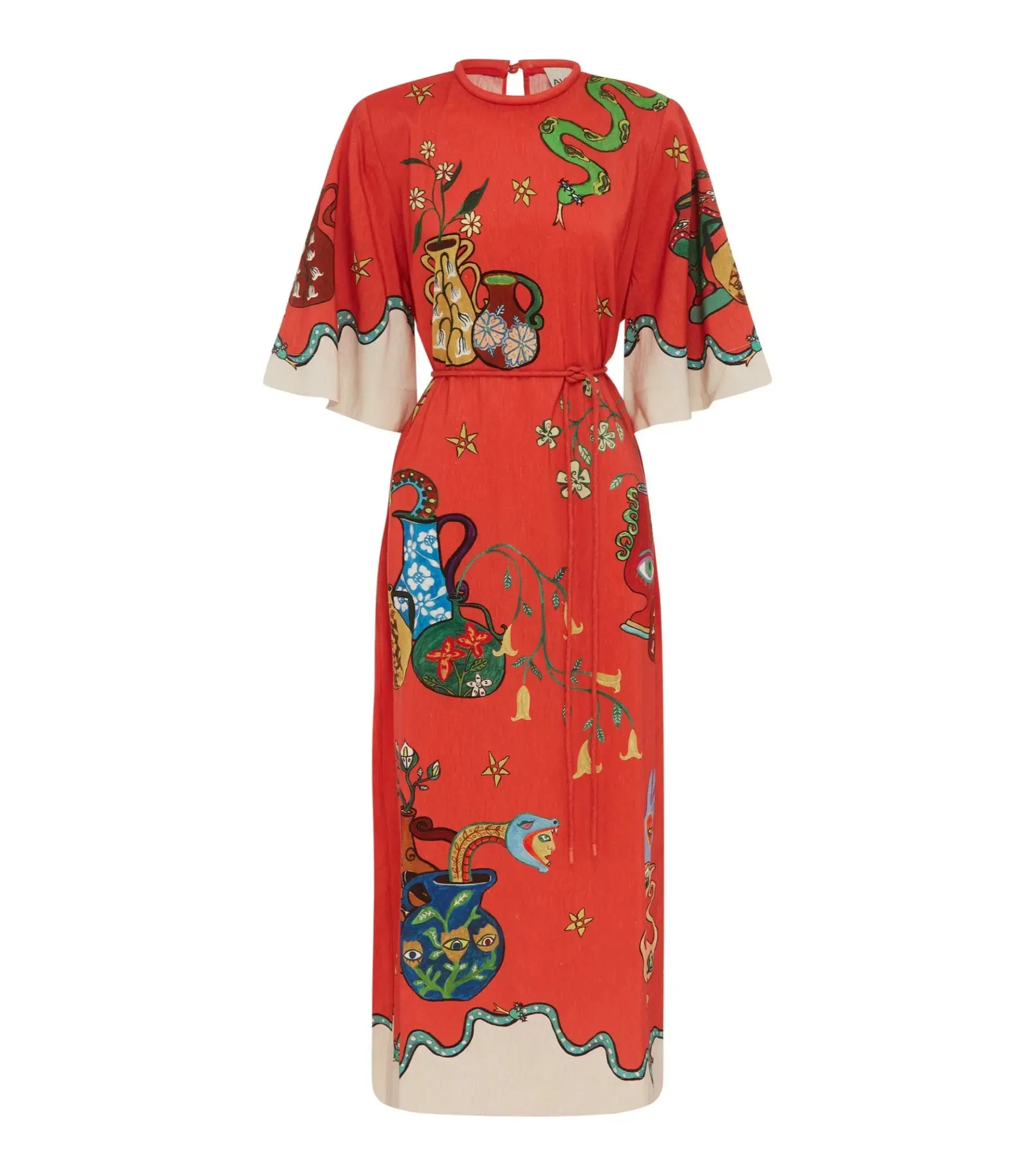 Alemais Rose Tee Dress in Red Print Size AU 8 - Image 4