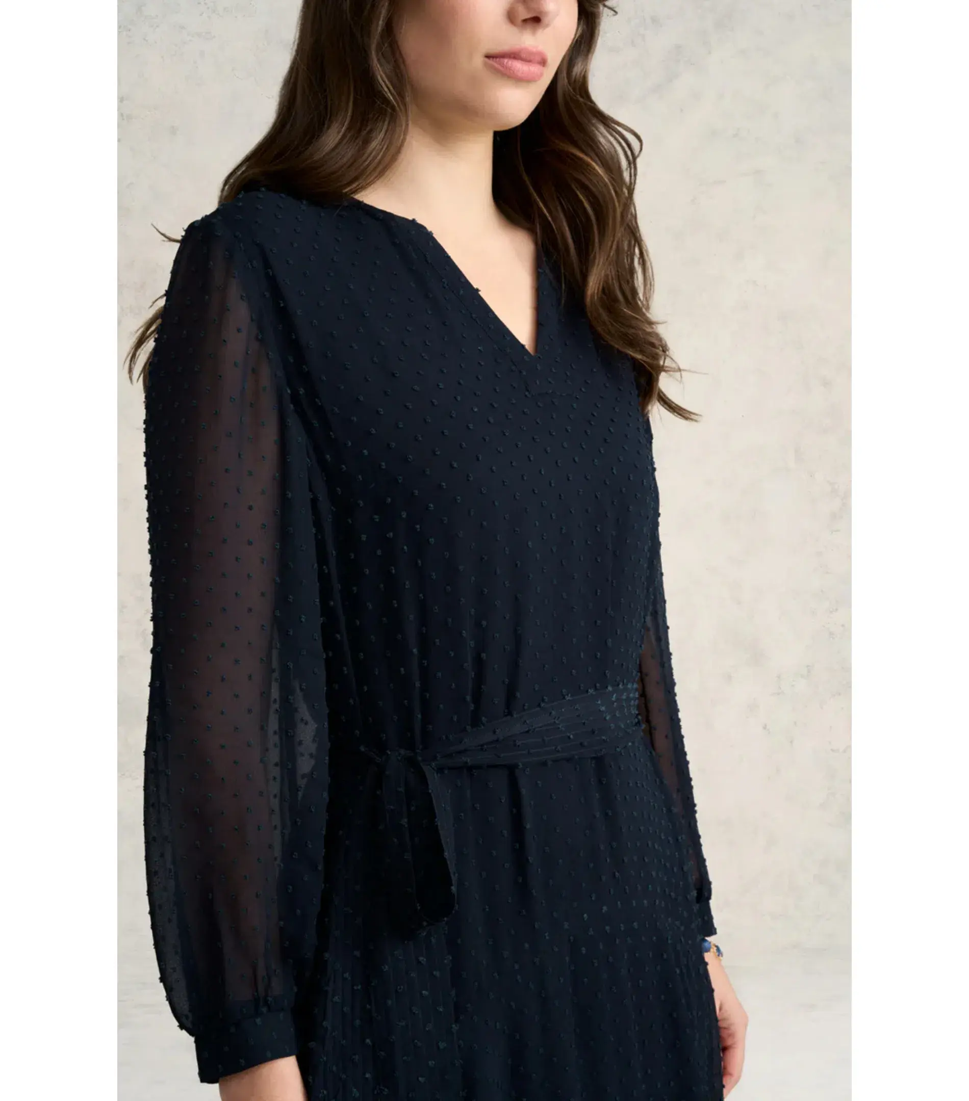 Blue Illusion Clip Ink Georgette Dress Navy Size L AU 14 - Image 2