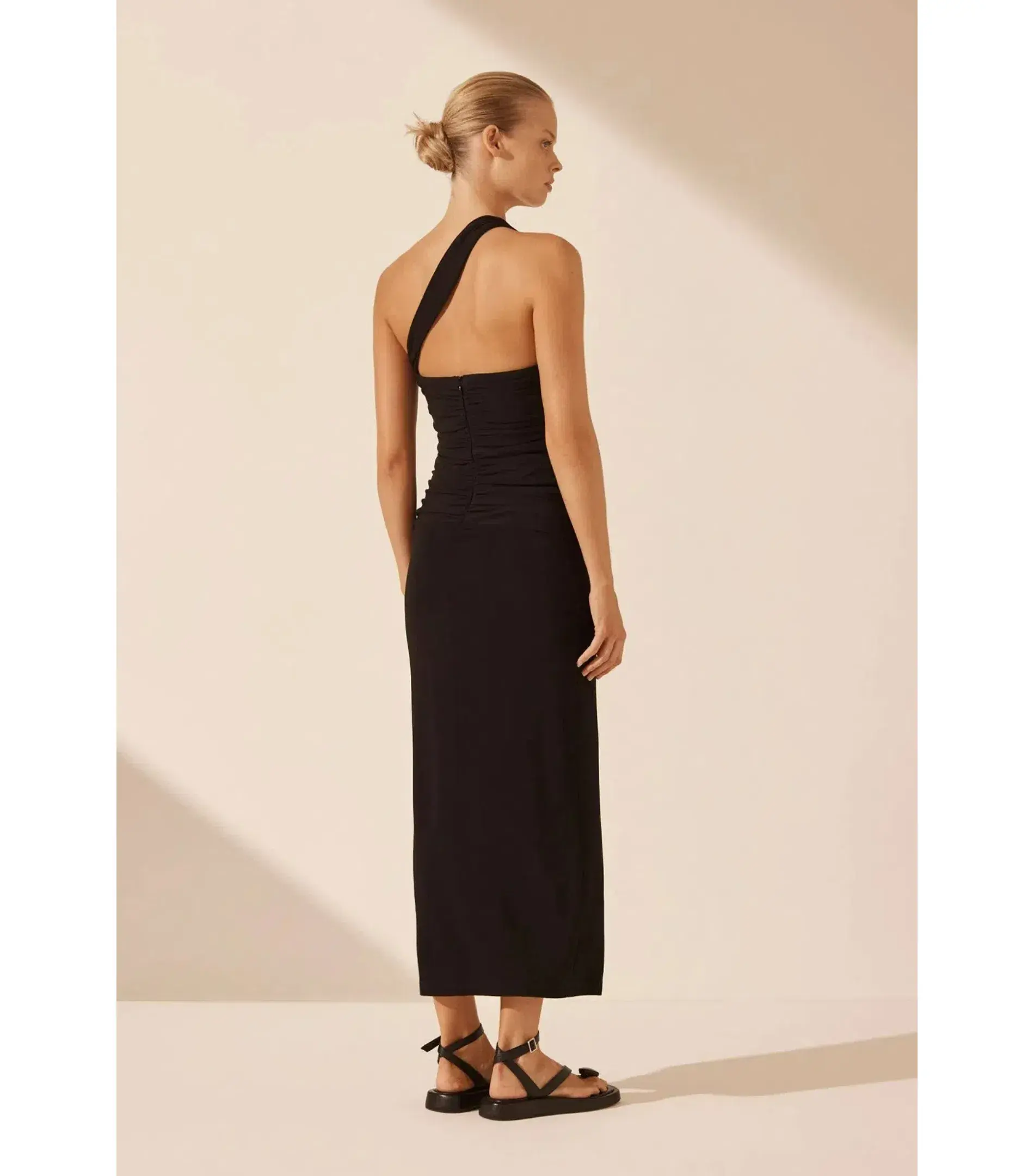 Shona Joy Yvette One Shoulder Midi Dress in Black Size AU 10 - Image 2