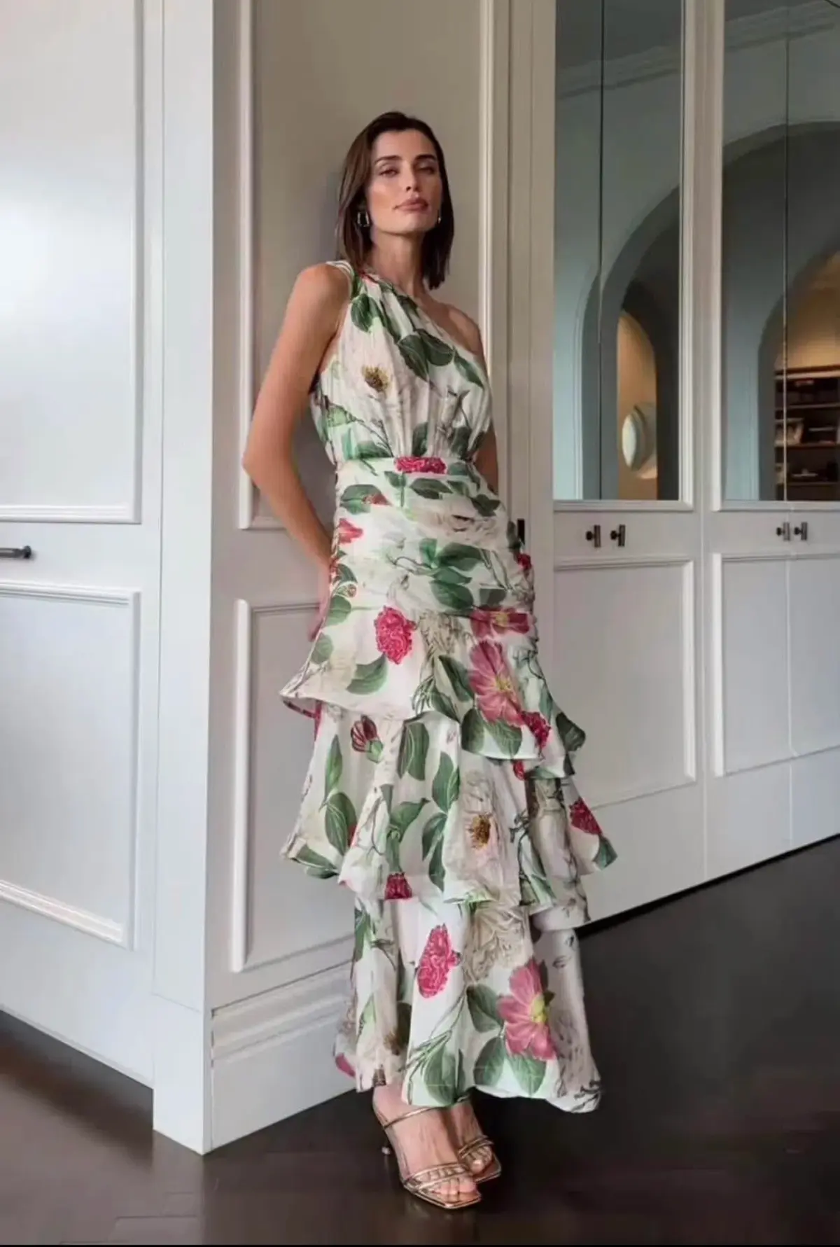 Sheike Emilia Tiered Maxi Dress Print Size AU 14 - Image 1