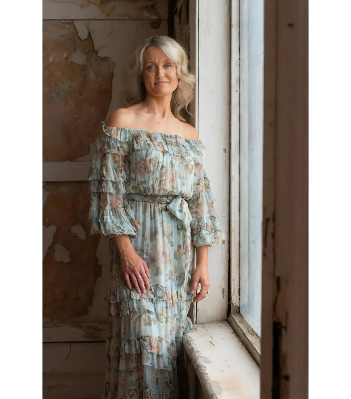 Zimmermann Tempest Ruffle Off Shoulder Puff Sleeve Dress Floral Size 0 / AU 8 - Image 4