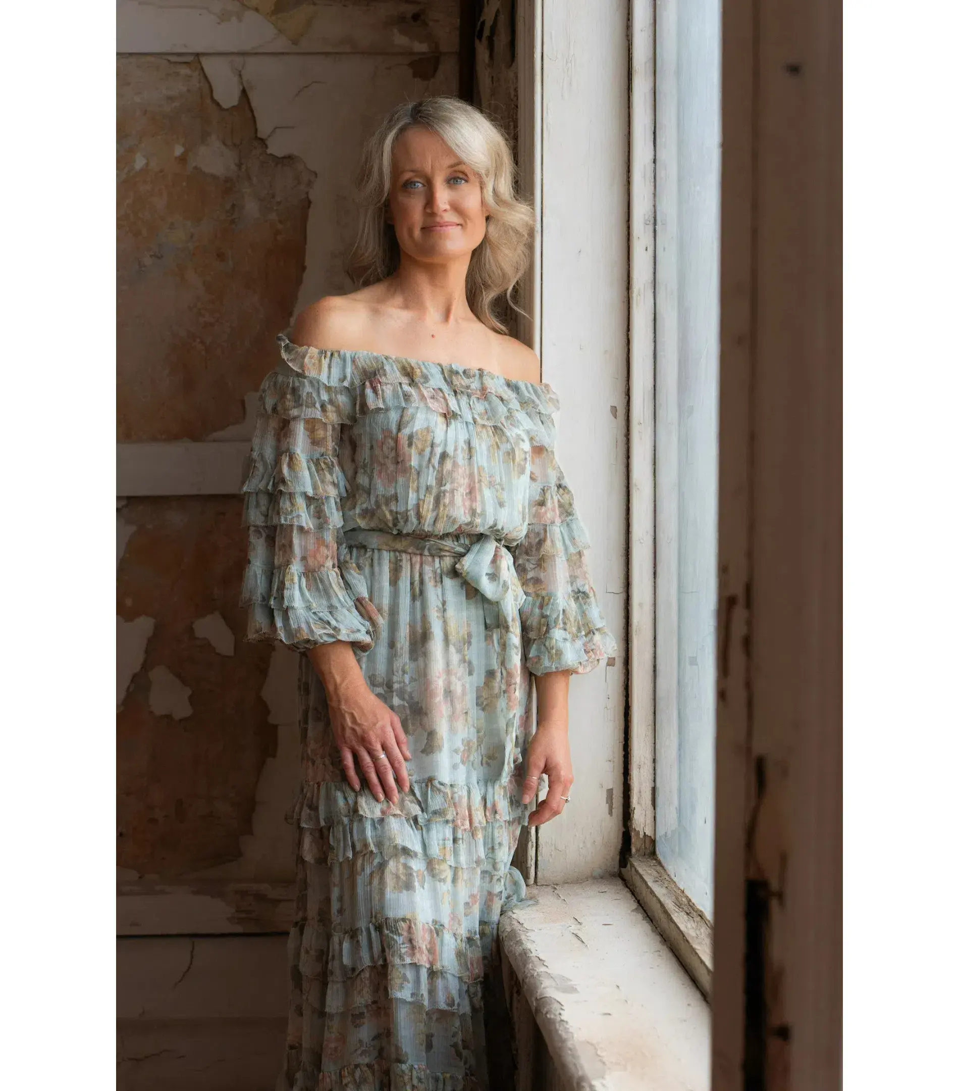 Zimmermann Tempest Ruffle Off Shoulder Puff Sleeve Dress Floral Size 0 / AU 8 - Image 4