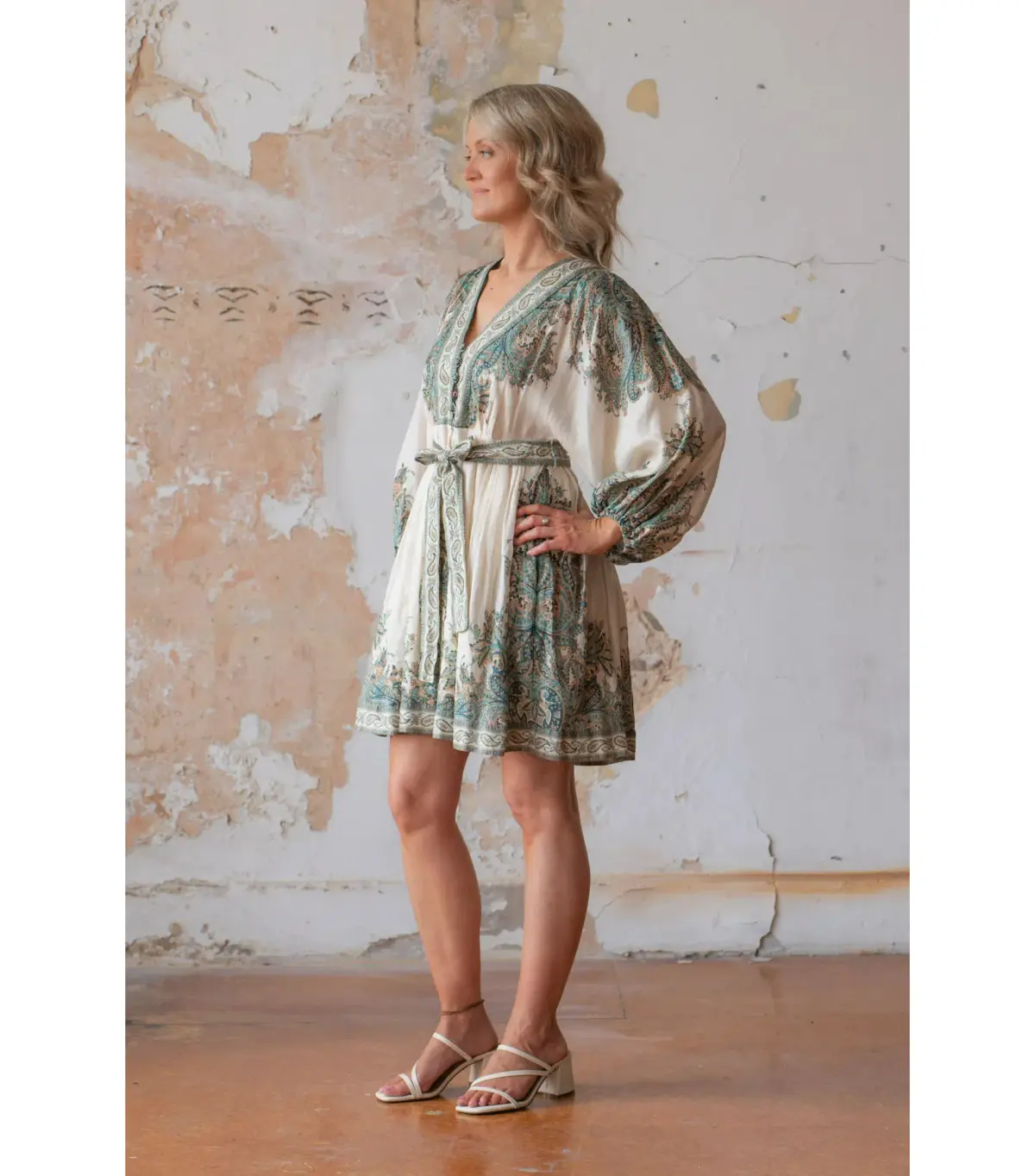 Zimmermann Brighton Paisley Mini Dress Turquiose Size 1 / AU 10 - Image 3