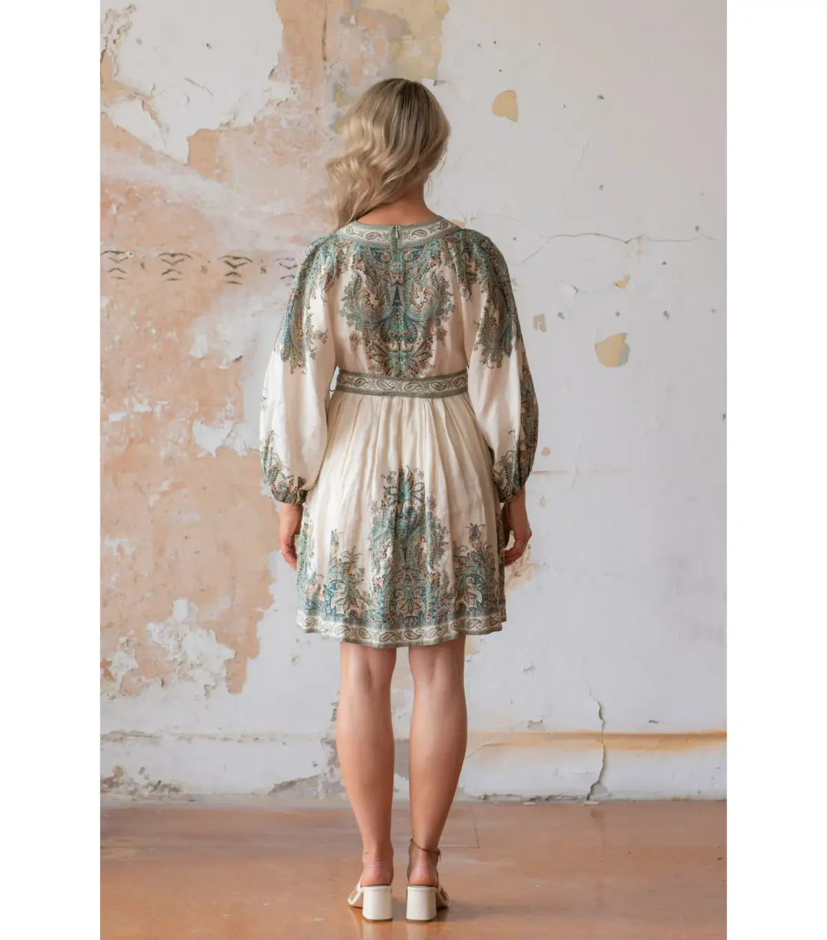 Zimmermann Brighton Paisley Mini Dress Turquiose Size 1 / AU 10 - Image 5
