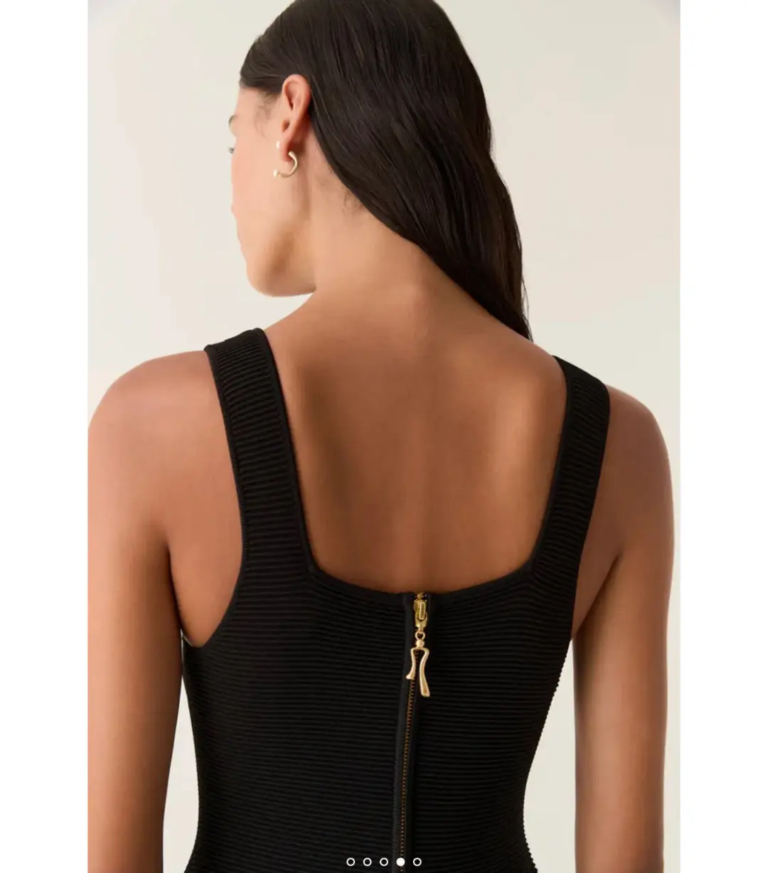 Aje Marisole Knit Midi Dress Black Size M / AU 10 for rent on The Volte - main image