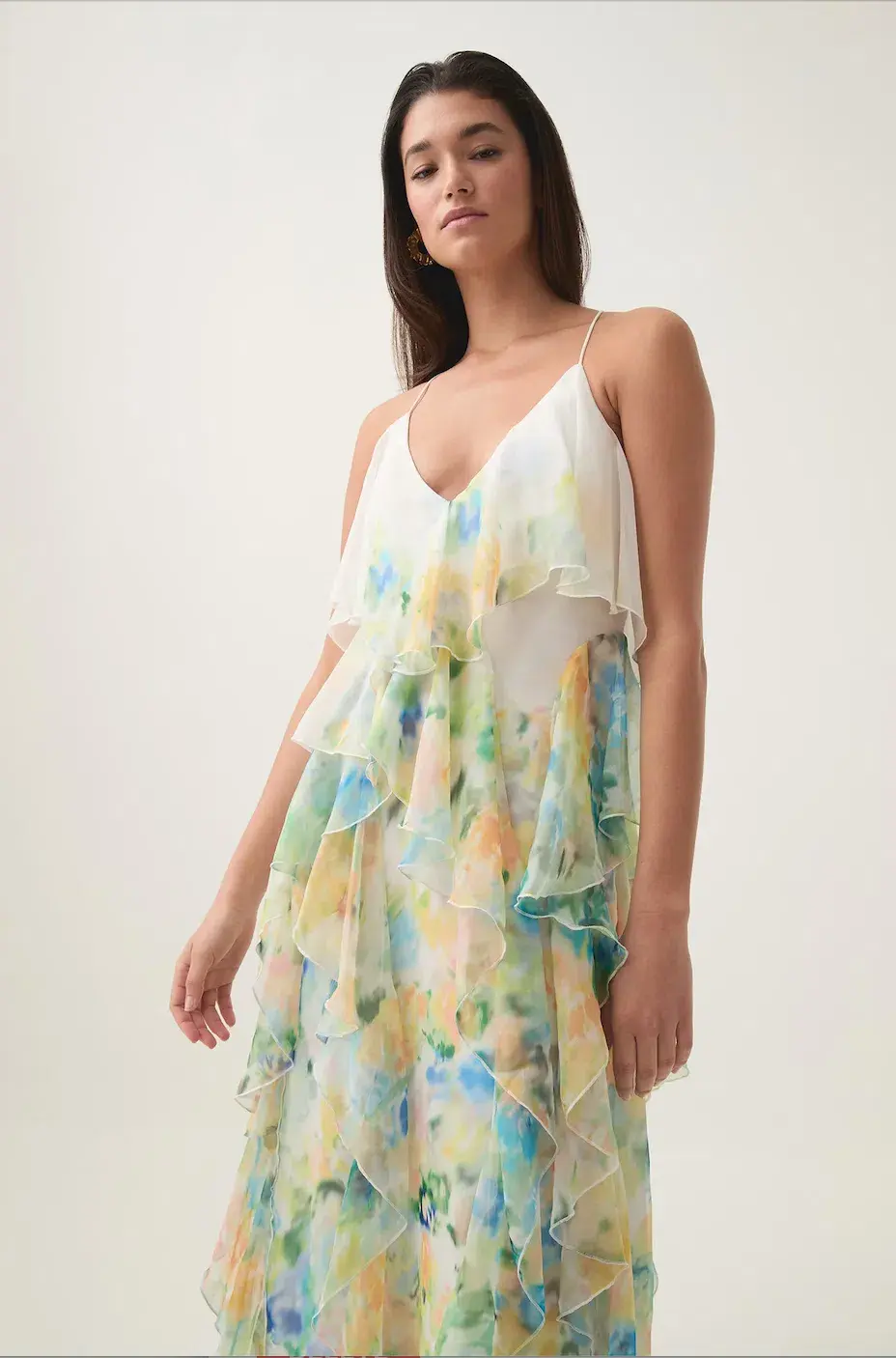 Aje Dreamscape Frill Maxi Dress in Floral Haze Size AU 8 - Image 3