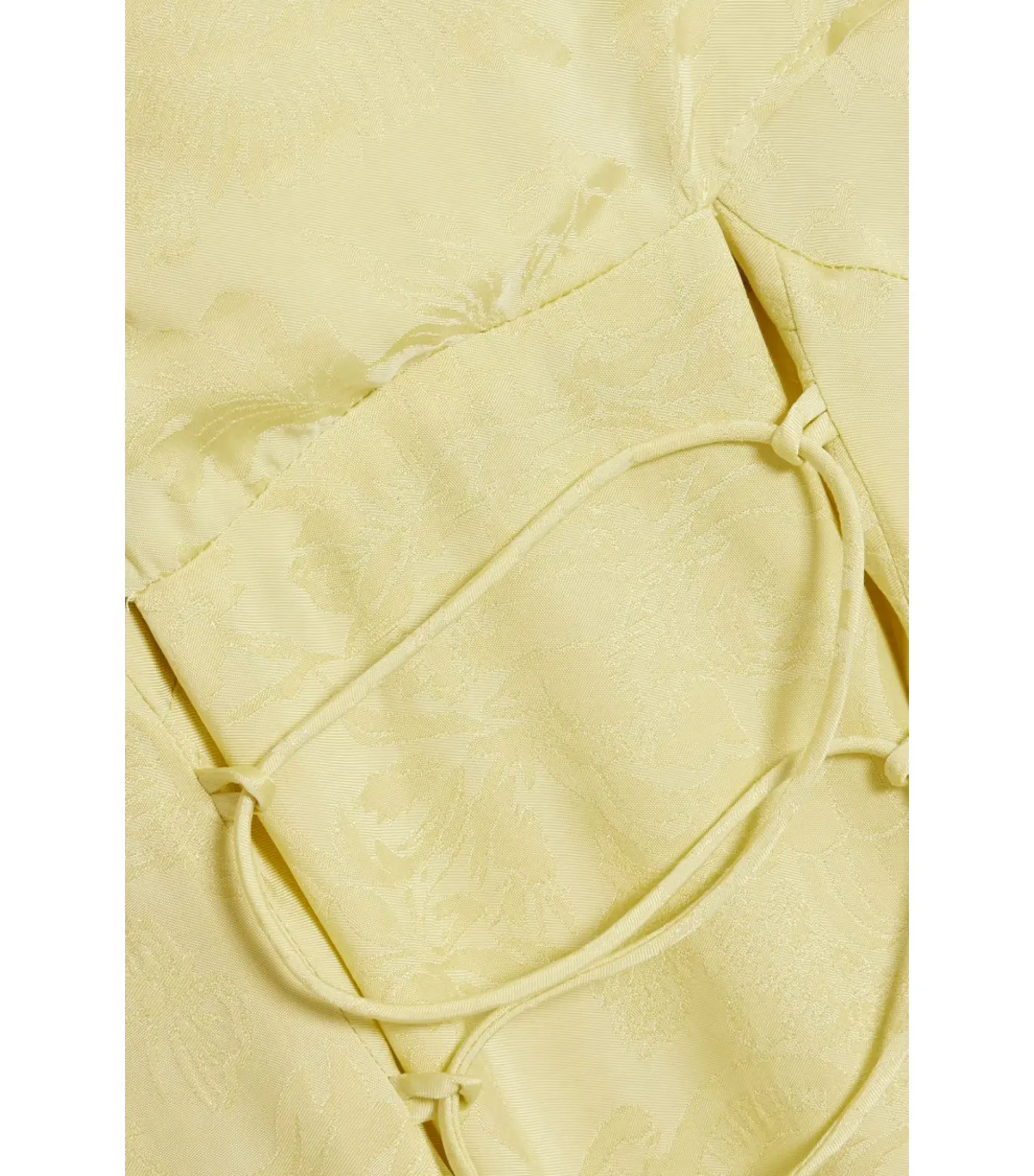 Acne Studios Cape-effect Cupro-blend Jacquard Midi Dress Yellow Size AU 6 - Image 3