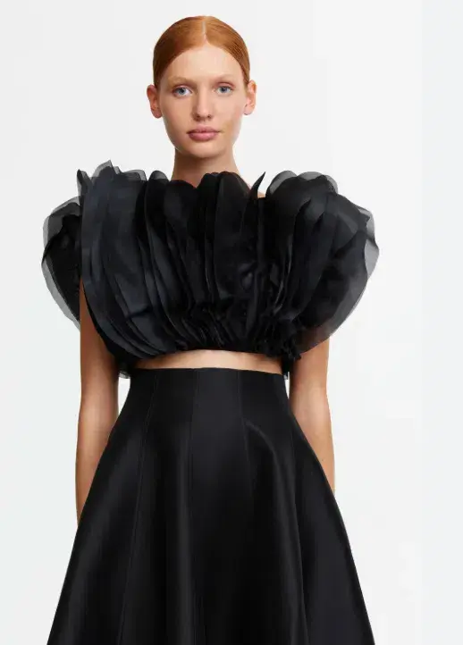 Acler Warburton Top and Skirt Set Black Size AU 12 for rent on The Volte - main image