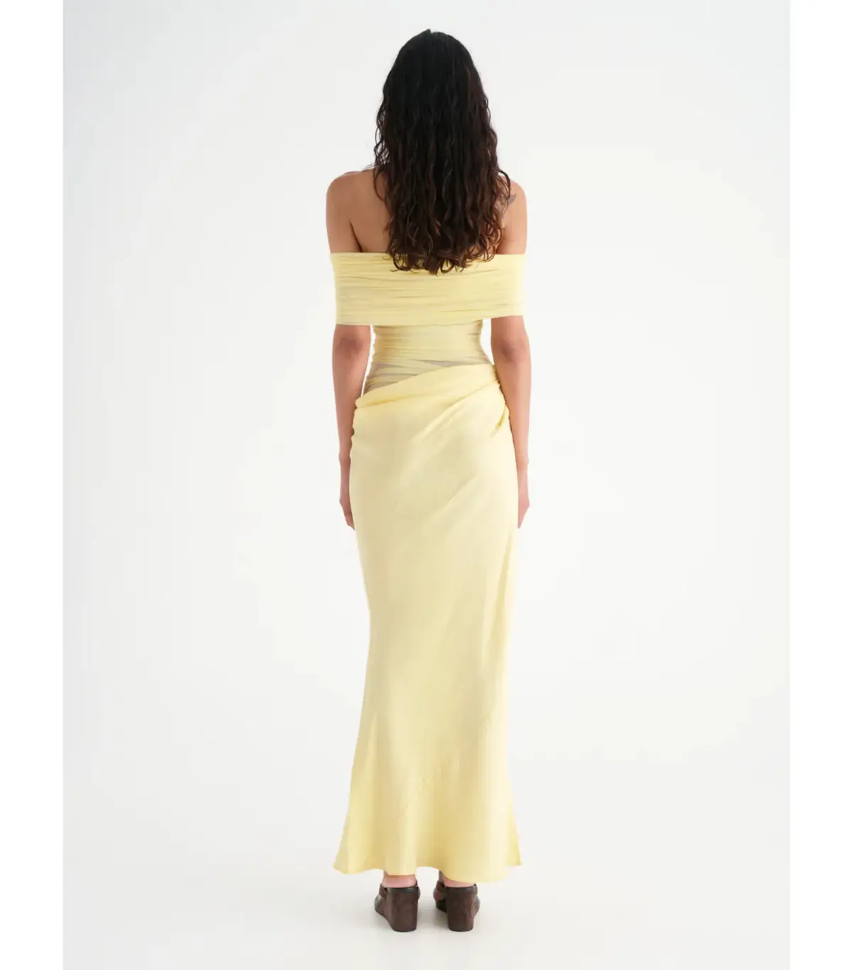 Benni Nico Off The Shoulder Dress Butter Size AU 10 - Image 3