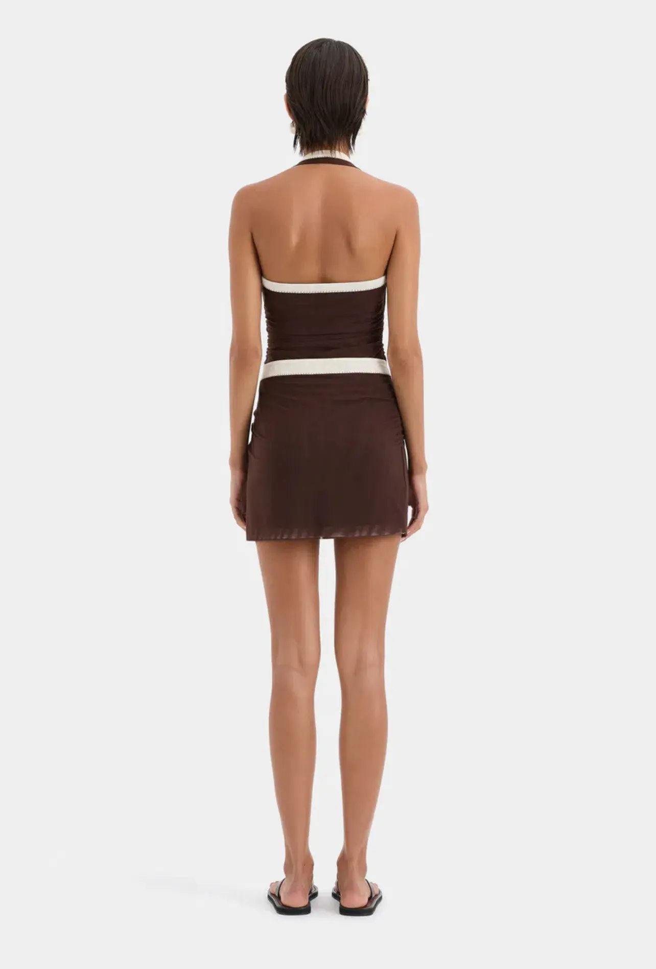 Sir the Label Jacques Mini Dress Chocolate Size 0 / AU 6 - Image 3