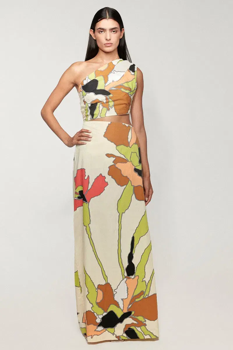 SWF Asymmetric Cut Out Maxi Dress Picture Perfect Size 6 - Image 2