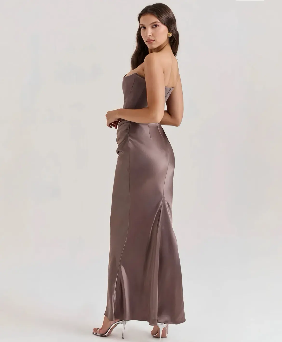 House of CB Persephone Strapless Corset Maxi Dress Smoke Size XS / 6 AU - Image 2