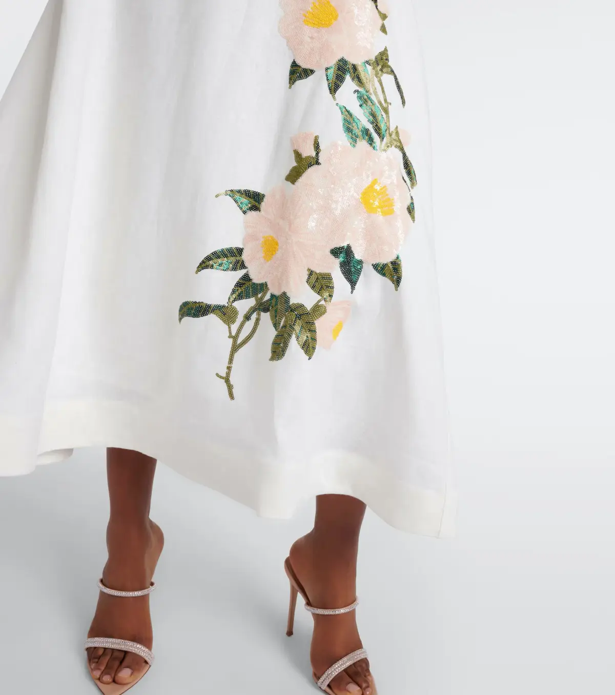 Zimmermann Natura Bralette and Flare Skirt Set Ivory Camellia Size 2 / AU 12 - Image 3
