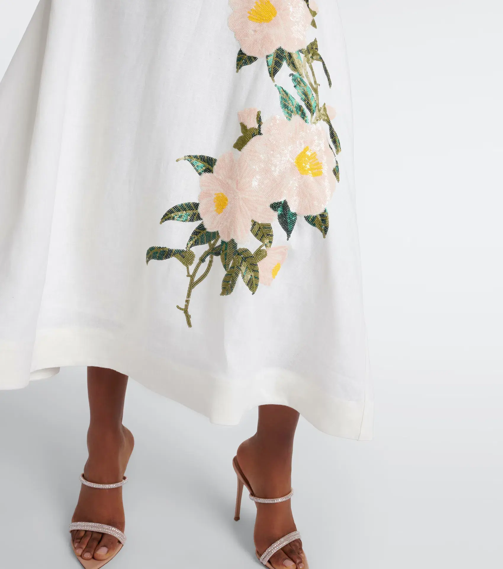 Zimmermann Natura Bralette and Flare Skirt Set Ivory Camellia Size 2 / AU 12 - Image 3
