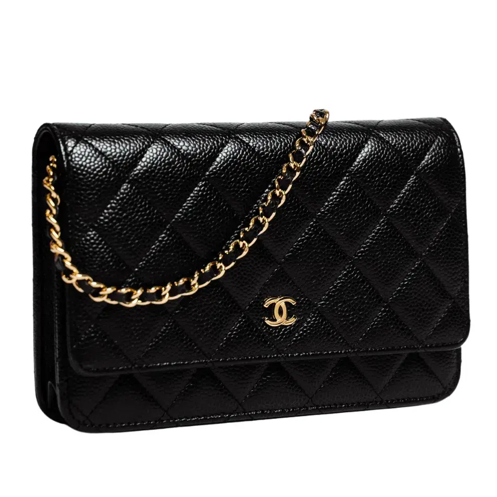 Chanel Classic Wallet On Chain Bag Black/Gold - Image 2