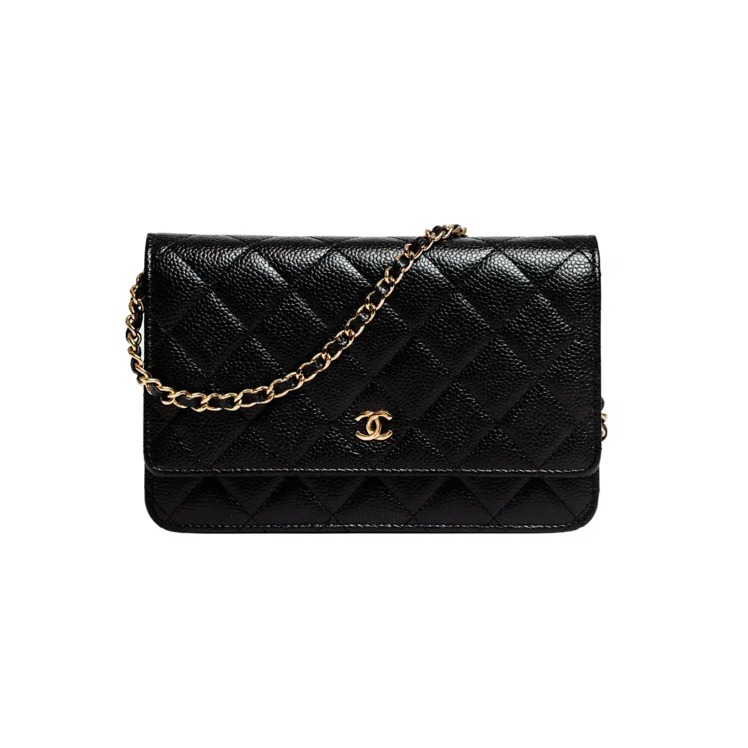 Chanel Classic Wallet On Chain Bag Black/Gold - Image 1