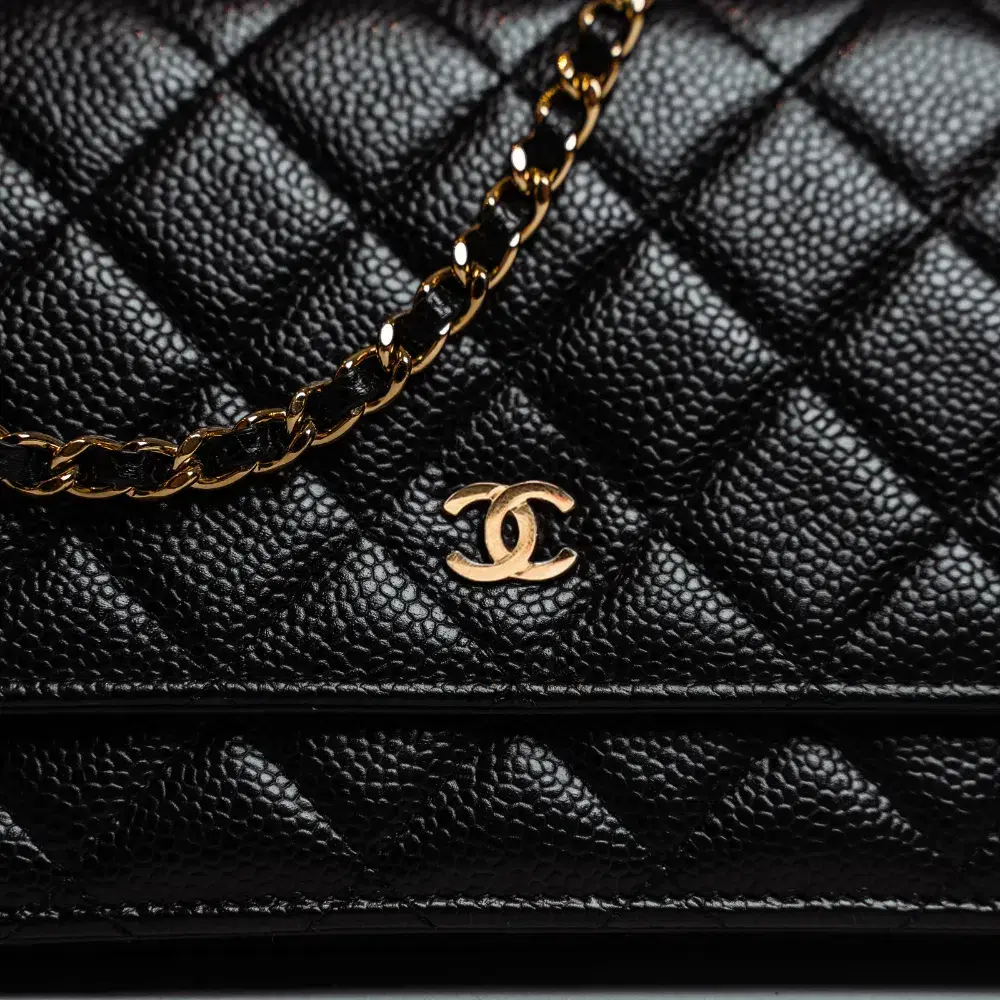 Chanel Classic Wallet On Chain Bag Black/Gold - Image 3