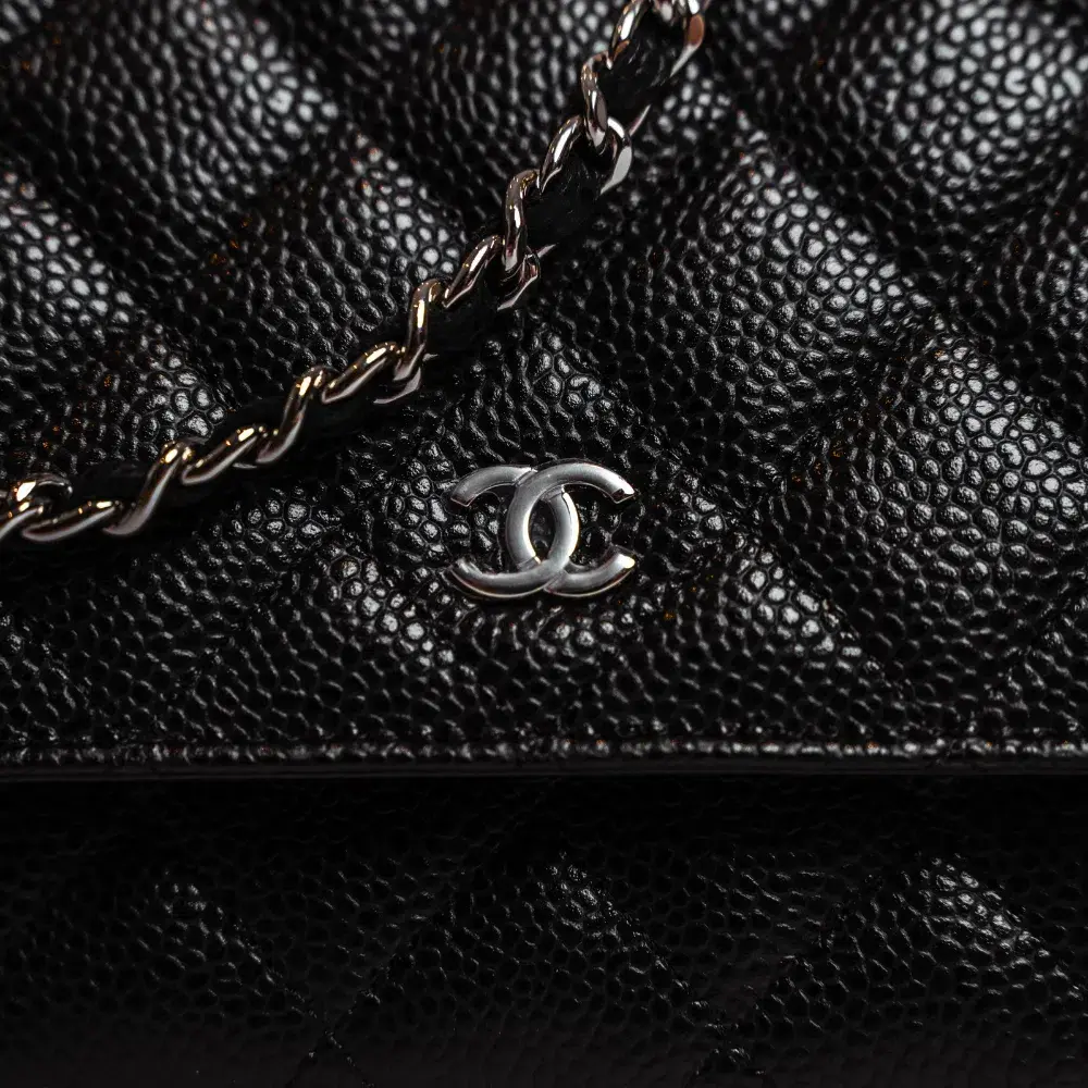 Chanel Classic Wallet On Chain Bag Black/Silver - Image 3