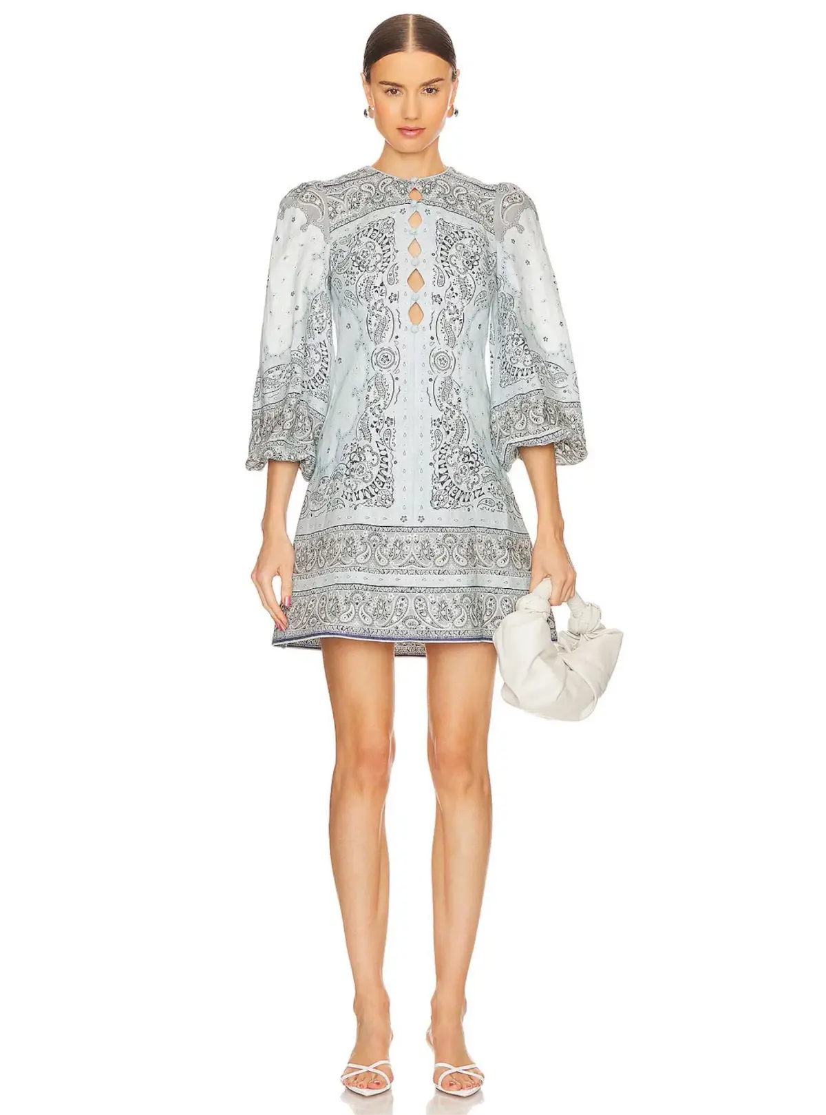 Zimmermann Matchmaker Keyhole Mini Dress Blue Bandana Size 4 / AU 16 - Image 1